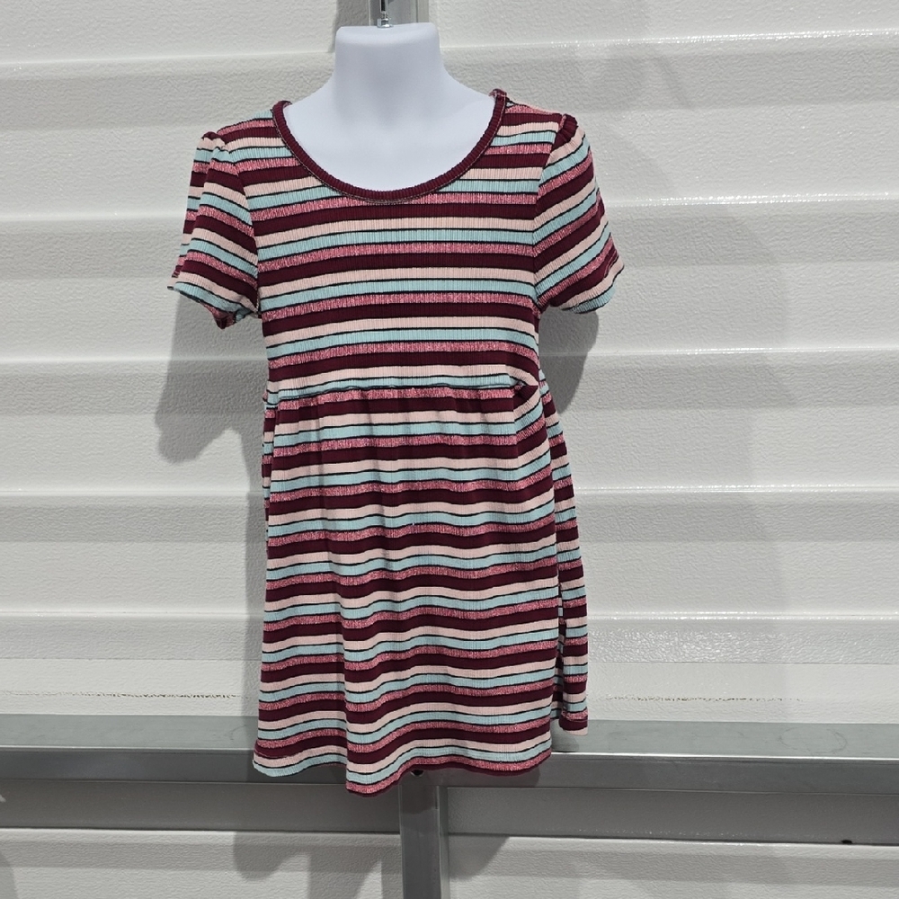 Vince Camuto Red and‎ White Babydoll Dress Short Sleeve